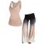 Ensemble de Débardeur Décontracté Ruché Drapé Embelli de Chaîne Imprimée et Pantalon Ombré à Jambe Large - multicolor S