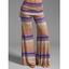 Pantalon Décontracté Long Sanglé Teinté Imprimé Jambe Large à Taille Elastique - multicolor B XXL