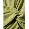 Robe Mi-Longue Linge A Tordsadée en Blocs de Couleurs à Taille Haute Faux Deux Pièces - Vert clair M