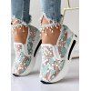 Sheer Floral Mesh Slip On Breathable Platform Shoes - Bleu clair EU 42