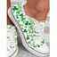 Four Leaf Clover Print Frayed Hem Lace Up Outdoor Canvas Shoes - Vert Menthe EU 39