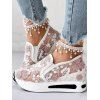 Sheer Floral Mesh Slip On Breathable Platform Shoes - Rose EU 42