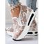 Sheer Floral Mesh Slip On Breathable Platform Shoes - Rose EU 42