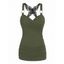 Plus Size Tank Top Butterfly Lace Crossover V Neck Tank Top O Ring Strap Ruched Curve Tank Top - LIGHT GREEN L