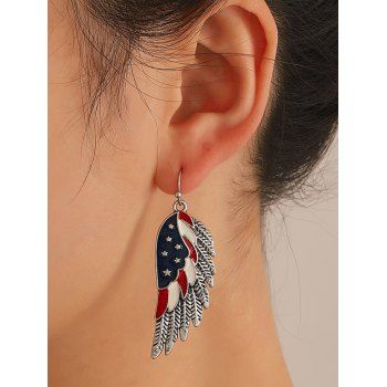 

Wing Shaped American Flag Print Patriotic Earrings, Multicolor