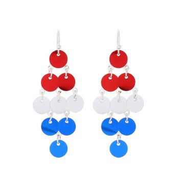 

Colored Sequined Patriotic Earrings, Multicolor