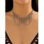 Collier Pendant Chaîne Lune Style Punk - Argent 