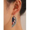 Wing Shaped American Flag Print Patriotic Earrings - multicolor 