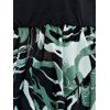 T-shirt Long en Maille Imprimé à Epaule Dénudée Ourlet Asymétrique de Grande Taille - Noir 3XL