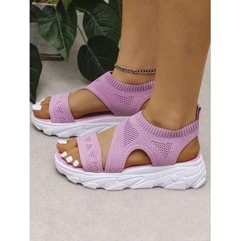 

Breathable Open Toe Slip On Thick Platform Outdoor Casual Sandals, Blush pink