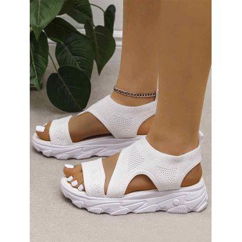 

Breathable Open Toe Slip On Thick Platform Outdoor Casual Sandals, White