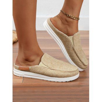 

Slip On Flat Platform Outdoor Slippers, Beige