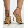 Plain Color Elegance High Heels Buckle Strap Outdoor Sandals - Kaki Foncé EU 42