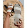 Plain Color Open Toe Flat Platform Slip On Outdoor Sandals - Blanc EU 43