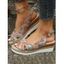 Crossover Open Toe Buckle Strap Wedge Heels Outdoor Sandals - Noir EU 42