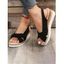 Crossover Open Toe Buckle Strap Wedge Heels Outdoor Sandals - Noir EU 36