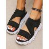 Breathable Open Toe Slip On Thick Platform Outdoor Casual Sandals - Noir EU 36
