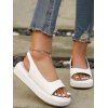 Plain Color Open Toe Slip On Thick Platform Outdoor Sandals - Blanc EU 37