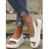 Plain Color Open Toe Slip On Thick Platform Outdoor Sandals - Blanc EU 37