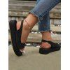 Plain Color Open Toe Slip On Thick Platform Outdoor Sandals - Noir EU 40