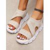 Breathable Open Toe Slip On Thick Platform Outdoor Casual Sandals - Beige EU 40