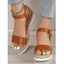 Open Toe Buckle Strap Wedge Heels Outdoor Sandals - Kaki Foncé EU 38