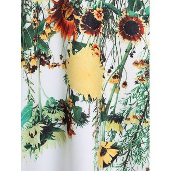 Sunflower Allover Print Tank Top V Neck Adjustable Strap Cami Top