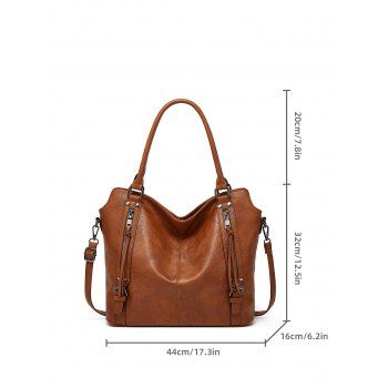 Plain Color Zipper PU Adjustable Strap Crossbody Bag Handbag