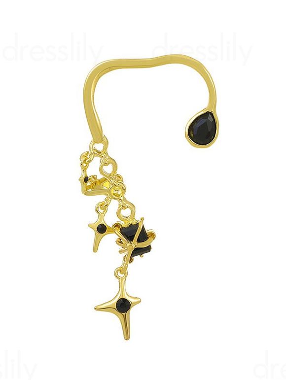 Boucles D'Oreilles Crochets Motif Croix en Métal et Strass - d'or 