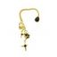 Boucles D'Oreilles Crochets Motif Croix en Métal et Strass - d'or 