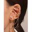 4 Pièces Ensemble de Boucles D'Oreilles Etoile Lune Papillon Strass en Alliage - d'or 