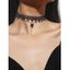 Collier Ras-de-Cou Evidé en Dentelle à Plusieurs Branches Motif Cœur Style Gothique - Noir 