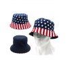 Chapeau à Imprimé Drapeau Américain Rayé en Blocs de Couleurs - multicolor A 1个
