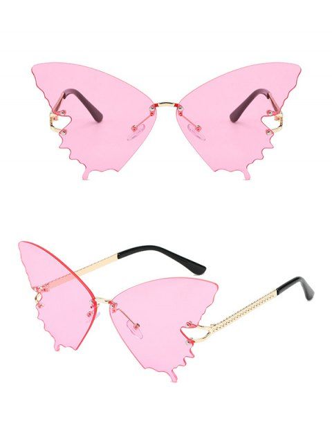 Lunettes Solaires sans Monture de Forme Papillon de Streetwear