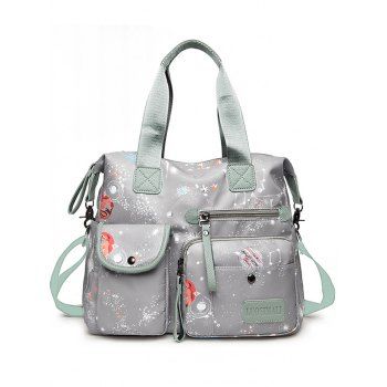 

Galaxy Print Large Capacity Multi Pockets Zipper Crossbody Bag, Gray