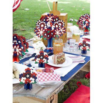 

6 Pcs American Flag Elements Tree Shaped Party Hom Decor, Multicolor
