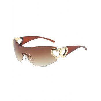 

Irregular Heart Rimless Outdoor Sunglasses, Coffee