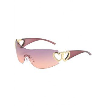

Irregular Heart Rimless Outdoor Sunglasses, Light pink