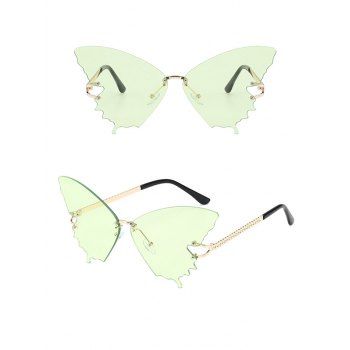 

Butterfly Shaped Rimless Streetwear Sunglasses, Light green