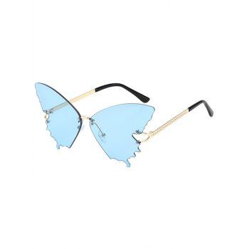 

Butterfly Shaped Rimless Streetwear Sunglasses, Light blue