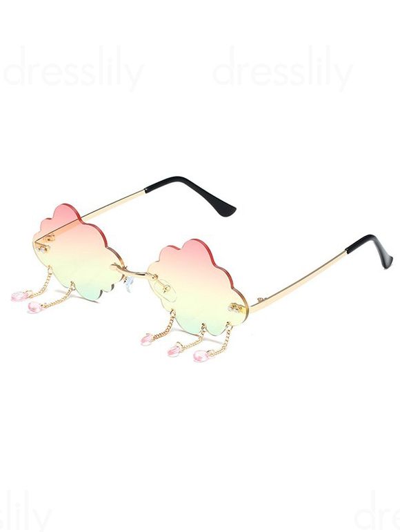Lunettes de Soleil en Forme de Nuage à Frange sans Monture - multicolor B 