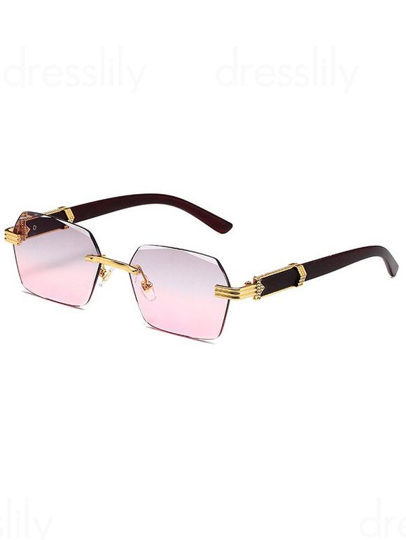 Lunettes de Soleil Rectangle sans Monture pour Extérieur - Rose clair 