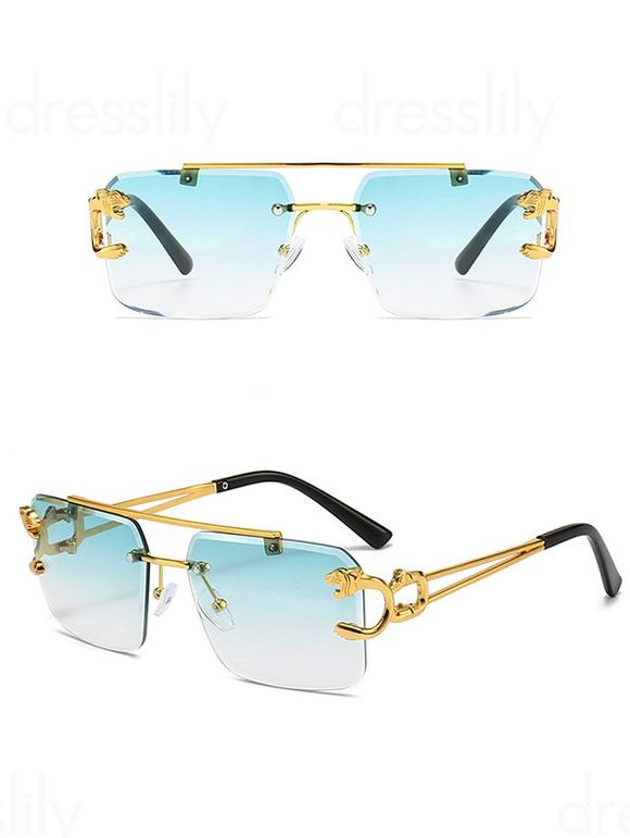 Lunettes de Soleil Rectangle sans Monture pour Extérieur - Vert clair 