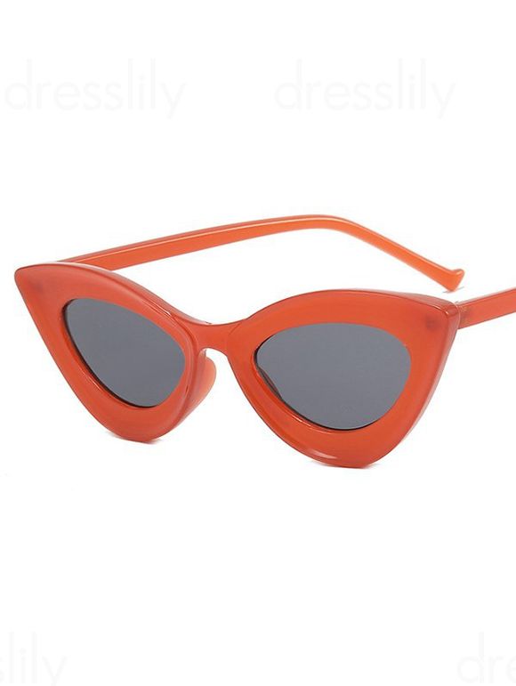 Lunettes de Soleil Ovales Epaisses avec Cadre Hip Hop - Orange Foncé 