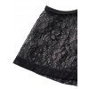 Plus Size Crisscross Cold Shoulder Lace Panel Asymmetrical Hem T Shirt And Lace Up Eyelet Capri Leggings Casual Outfit - BLACK L