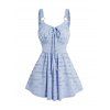 Débardeur Long à Taille Haute Style Déchiré avec Nœud Papillon - Bleu clair XL