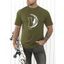 T-shirt Décontracté à Imprimé Chat Mignon et Lune Manches Courtes à Col Rond - Vert Armée XXXL