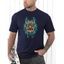 T-shirt Décontracté Motif de Lion à Manches Courtes à Col Rond - Cadetblue XXXL
