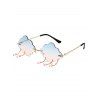 Lunettes de Soleil en Forme de Nuage à Frange sans Monture - multicolor A 