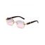 Lunettes de Soleil Rectangle sans Monture pour Extérieur - Rose clair 